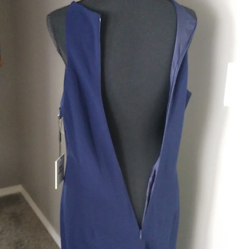 Calvin Klein Womens Maxi Dress Navy Blue Sleeveless Halter size 12 New With Tags - Picture 12 of 15